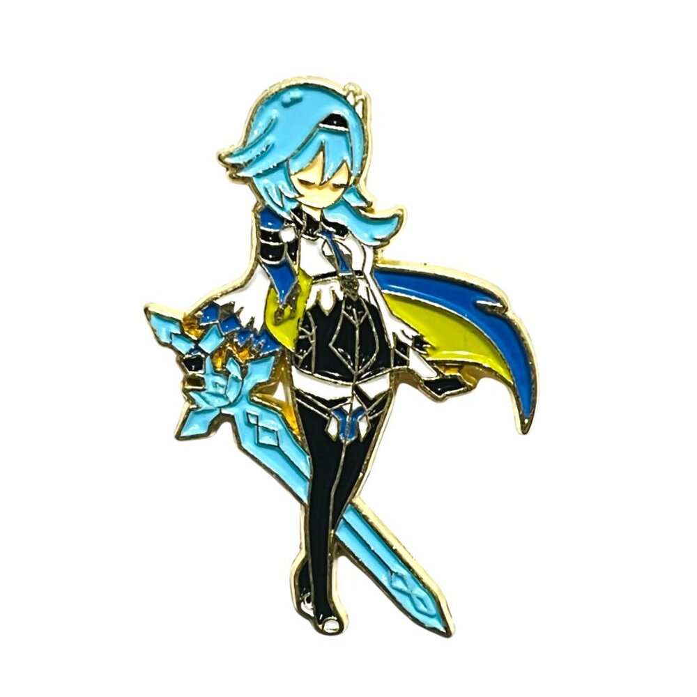 Genshin Impact Eula Fan Made Enamel Pin Lapel Pin